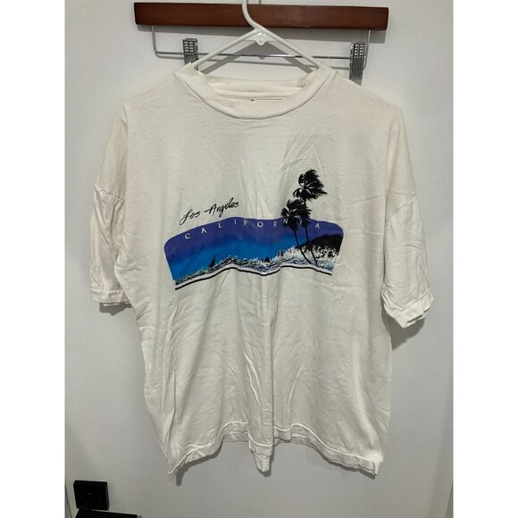 Vintage 1990's Los Angeles California Single Stitch Tee, White, Large - Picture 1 of 4